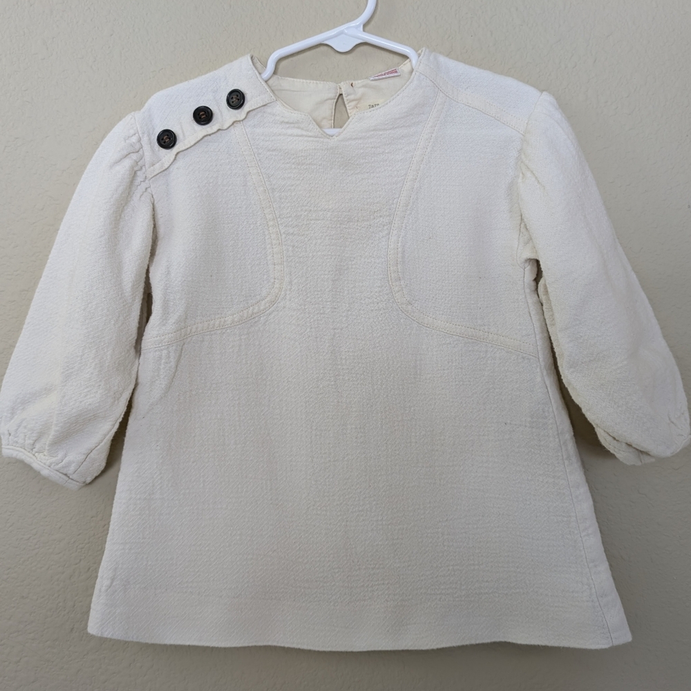 Cream Zara Tunic ~ 3/4
